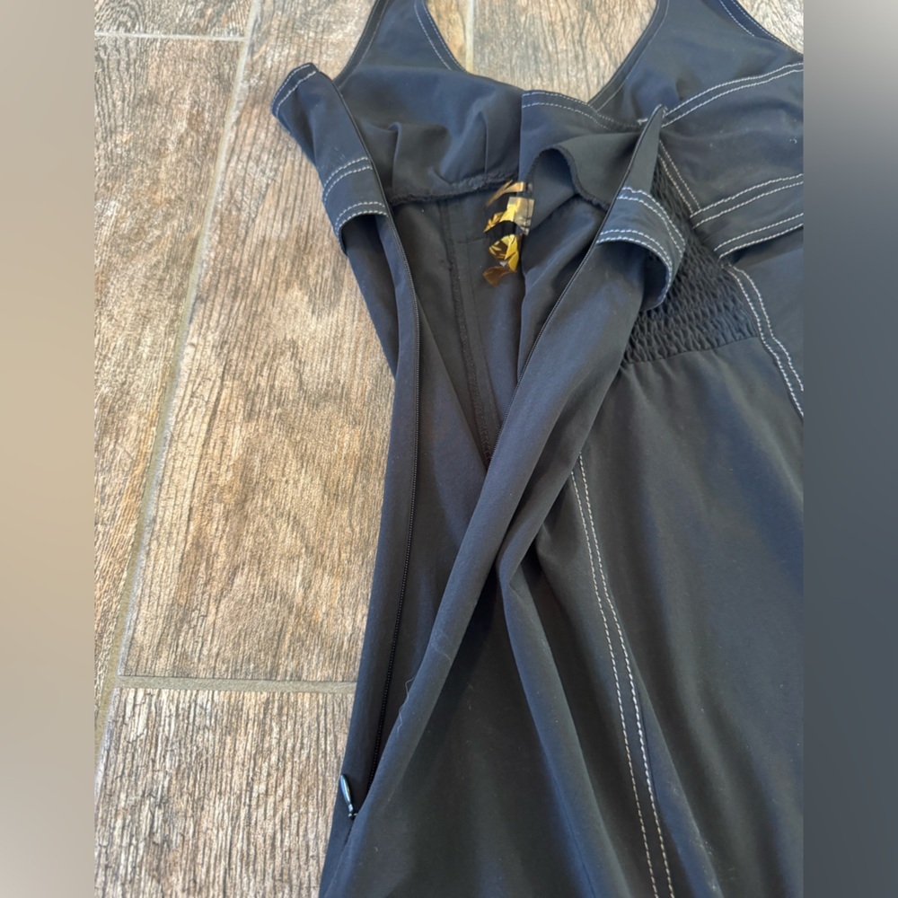 Athleta Pack Everywhere Black Halter Midi Dress with Contrast Stitching - Picture 8 of 10